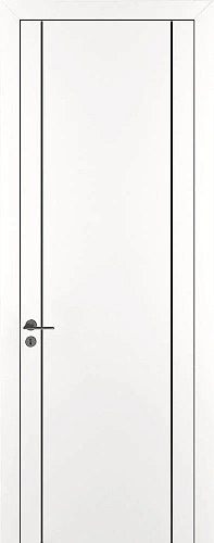 Дверь ДР Tamburat 4103 аляска AL кромка черная, молдинг черный, глухая