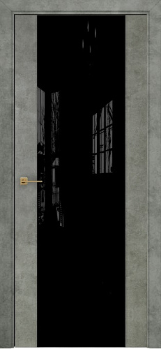Дверь Оникс Престиж бетон светлый, триплекс черный