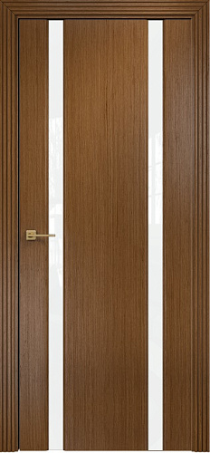 Дверь Оникс Престиж 2 орех, триплекс белый
