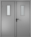 Дверь противопожарная V ДПО+ДПО финиш-пленка 60 мин, серая