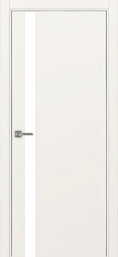 Дверь Эко 211 бежевый, кромка AL хром SC с 2-х сторон, lacobel белый