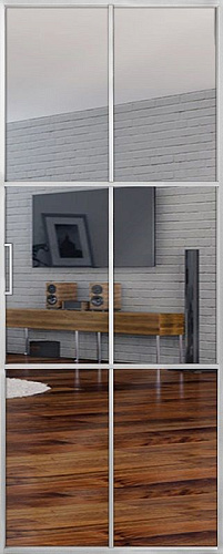 Перегородка Alum №7 хром, триплекс зеркало