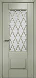 Дверь Оникс Марсель фрезерованная эмаль RAL 7038, сатинат с внутренней решеткой 4