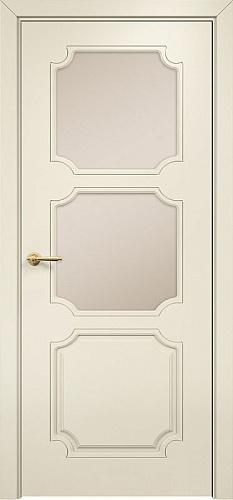 Дверь Оникс Валенсия фрезерованная эмаль слоновая кость, сатинат бронза