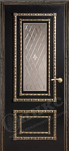 Недавно просмотренные - Дверь Оникс Прима эмаль черная патина золото, зеркало гравировка Британия