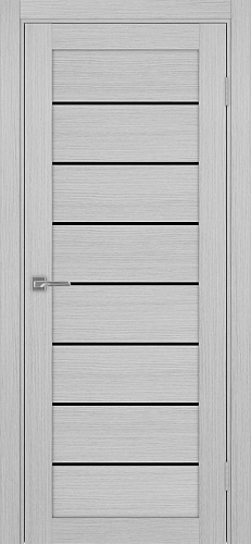 Дверь Эко 508.12 дуб серый, lacobel черный