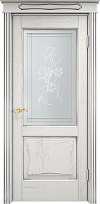 Недавно просмотренные - Дверь Итальянская Легенда массив дуба Д6 белый грунт с патиной серебро микрано, стекло 6-1