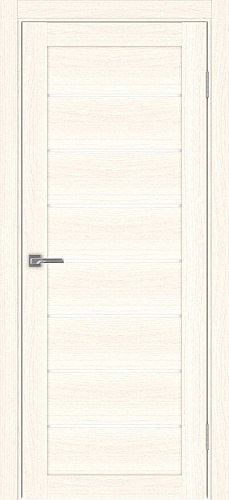 Дверь Эко 508.12 ясень светлый, lacobel белый