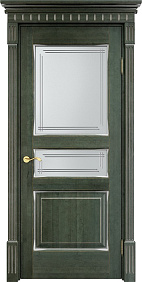 Недавно просмотренные - Дверь ПМЦ массив ольхи ОЛ5 зеленый с патиной серебро, стекло 5-4