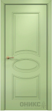 Дверь Оникс Эллипс фрезерованная эмаль фисташковая, глухая