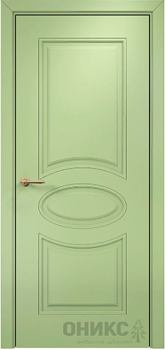Дверь Оникс Эллипс фрезерованная эмаль фисташковая, глухая