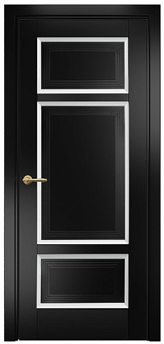 Дверь Оникс Тоскана 4 эмаль черная/белая, глухая