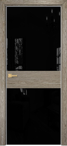 Дверь Оникс Соло 2 акация, глухая, Lacobel RAL 9005