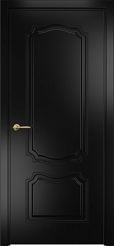 Дверь Оникс Венеция фрезерованная эмаль черная, глухая