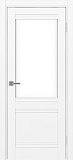 Дверь Эко 502.21U белый снежный, lacobel белый