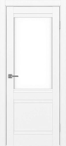 Дверь Эко 502.21U белый снежный, lacobel белый