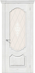 Недавно просмотренные - Дверь Браво Париж жемчуг Т-23, сатинато белое художественное, технология "алмазная грань"