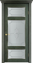 Недавно просмотренные - Дверь ПМЦ массив ольхи ОЛ55 зеленый с патиной серебро, стекло 55-3