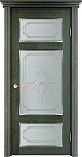 Схожие товары - Дверь ПМЦ массив ольхи ОЛ55 зеленый с патиной серебро, стекло 55-3