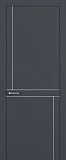 Дверь Z K20 полипропилен  графит премьер, молдинг серебро, глухая