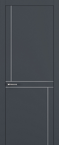Дверь Z K20 полипропилен  графит премьер, молдинг серебро, глухая