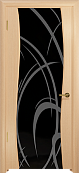 Схожие товары - Дверь Арт Деко Вэла беленый дуб, черный триплекс с рисунком