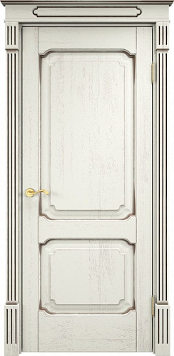 Дверь ПМЦ массив дуба Д7 эмаль F120 с черной патиной, глухая