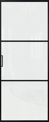 Перегородка Alum №3 черный, триплекс белый