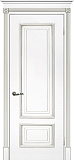 Дверь Текона эмаль Smalta 08 белый RAL 9003 патина серебро, глухая