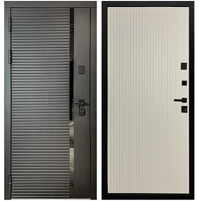 Входная дверь Матадор MXМ-6 антрацит софт/панель Вертикаль, софт шампань