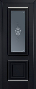 Недавно просмотренные - Дверь ProfilDoors 28U черный матовый, молдинг серебро, стекло кристалл графит