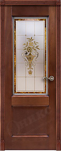 Недавно просмотренные - Дверь Оникс Италия 2 красное дерево с черной патиной, заливной витраж