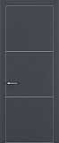 Дверь Z K11 полипропилен  графит премьер, ALU кромка хром, молдинг серебро, глухая