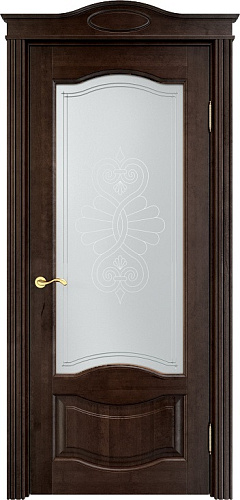 Дверь ПМЦ массив ольхи ОЛ33 орех 15%, стекло 33-1