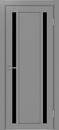 Дверь Эко 522.212 серый, lacobel черный