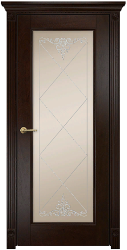 Дверь Оникс Италия 1 палисандр, сатинат бронза контурный витраж №1