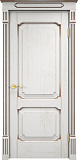 Дверь ПМЦ массив дуба Д7 белый грунт с патиной орех, глухая