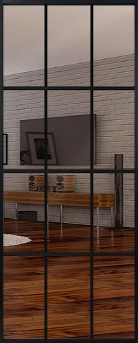 Перегородка Alum №10 черный, триплекс зеркало бронза