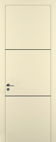 Дверь Z K11 полипропилен крем, молдинг черный, глухая