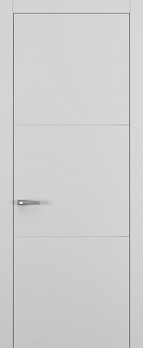 Дверь Z K11 полипропилен серый, молдинг серебро, глухая
