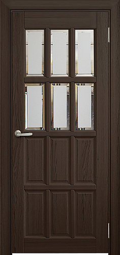 Дверь Берест массив сосны Плитка венге, стекло фацетное 50%