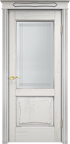 Недавно просмотренные - Дверь ПМЦ массив дуба Д6 белый грунт с патиной серебро микрано, стекло 6-7