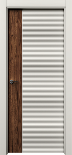 Дверь НеомФ2 эмаль RAL 9001, шпон орех американский, глухая