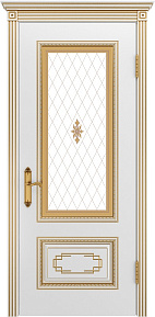 Недавно просмотренные - Дверь Шейл Дорс Багет Дуэт В2 эмаль белая с патиной золото, стекло фотопечать