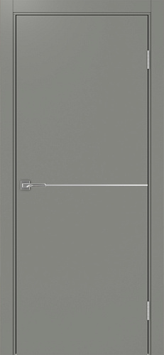 Дверь Эко 202 серый молдинг SC, кромка ABS, глухая