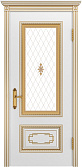 Схожие товары - Дверь Шейл Дорс Багет Дуэт В2 эмаль белая с патиной золото, стекло фотопечать