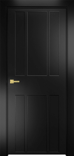 Дверь Оникс Оксфорд 2 фрезерованная эмаль черная, глухая