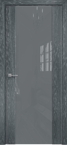 Дверь Оникс Парма 1 седой дуб, глухая лакобель RAL 7040