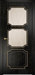 Недавно просмотренные - Дверь Оникс Валенсия фрезерованная эмаль черная патина золото, сатинат гравировка Волна