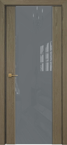 Дверь Оникс Парма 1 дуб кофейный, глухая лакобель RAL 7040